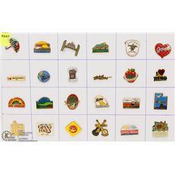 SHEET OF 24 USA CITY PINS