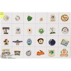SHEET OF 24 BASEBALL PINS