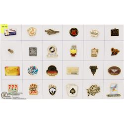 SHEET OF 24 CASINO PINS
