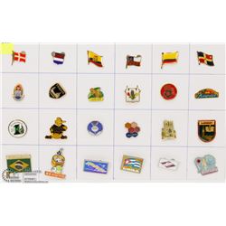 SHEET OF 24 WORLD PINS