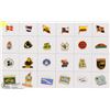 Image 1 : SHEET OF 24 WORLD PINS