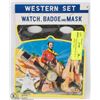 Image 1 : SEALED 1950S WESTERN SET WITH WATCH, BADGE, AND