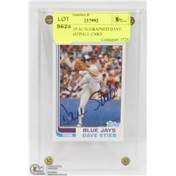 CERTIFIED AUTOGRAPHED DAVE STEIB BASEBALL CARD