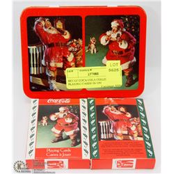 SET OF COCA COLA COLLECTOR PLAYING CARDS IN TIN