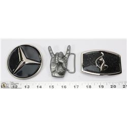 LOT OF THREE NEW BELT BUCKLES