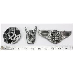 LOT OF THREE NEW BELT BUCKLES
