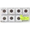 Image 1 : SHEET OF SEVEN CANADIAN COLORIZED COINS.