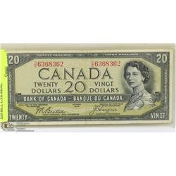 1954 CANADIAN BANK OF CANADA $20 BILL C/E6368362