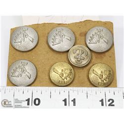 SET OF SEVEN WWII NAZI MILITARY BUTTONS