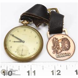 VINTAGE ADMIRAL POCKETWATCH WITH LEATHER STRAP