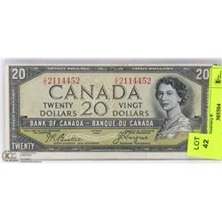 1954 CANADIAN DEVILSFACE 20 DOLLAR BILL