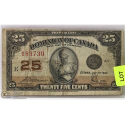 1923 CANADIAN SHINPLASTER