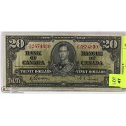 1937 CANADIAN 20 DOLLAR BILL