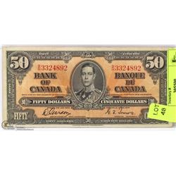 1937 CANADIAN 50 DOLLAR BILL
