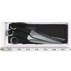 LOT OF 3 THROWING KNIVES WTIH SHEATH, NEW IN BOX