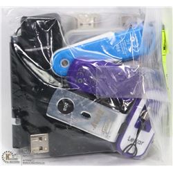 BAG OF USB MEMORY STICKS AND ROKU STICK