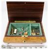 Image 1 : WOOD MUSICAL JEWELLERY BOX WITH CONTENTS PLAYS