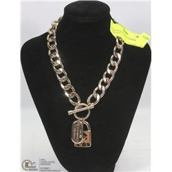 GUESS HEAVY LINK 2 CHARM NECKLACE