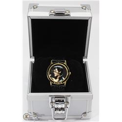 ELVIS WATCH IN METAL CASE (NEEDS BATTERY)