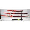 Image 1 : SET OF 3 SAMURAI SWORDS ON STAND