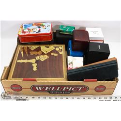 JEWELRY BOXES INCL. TIMEX, ELGIN AND MORE