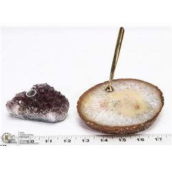 PAIR OF GEODES - PEN HOLDER & CANDLE STICK