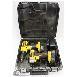 DEWALT 18VOLT  CORDLESS DRILL & IMPACT SET W/ 2