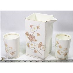 VINTAGE SURYA POTTERIES PITCHER WITH 2 TUMBLERS