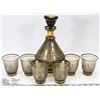 Image 1 : VINTAGE 8 PIECE BOHEMIA GLASS MOOSE DECANTER SET