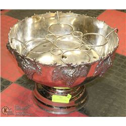 VINTAGE ORNATE METAL PUNCH BOWL