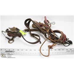 2 ANTIQUE HORSE BITS AND HARNESS