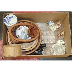 BOX OF ASSORTED COLLECTIBLES GOEBEL HUMMEL, WEST