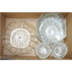 COLUMBIA VINTAGE GLASSWARE INCL LARGE BOWL, CUPS &