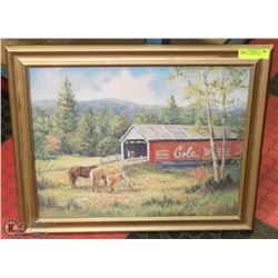 FRAMED COCA-COLA PRINT 23 X 20