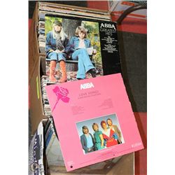 3 BOXES OF VINYL RECORDS INCL ABBA, BARBARA