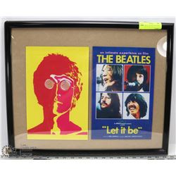 2 PHOTOCOPIES OF THE BEATLES PRINTS IN FRAME