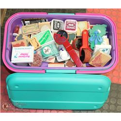 BLUE AND PINK COOLER / TOTE 19"X10"X11" HIGH