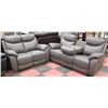 Image 1 : NEW CAMROSE GENUINE GREY LEATHER RECLINING DROP