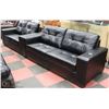 Image 1 : NEW BLACK LEATHERETTE 85" SOFA WITH 61" LOVE SEAT