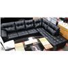 Image 1 : NEW BLACK LEATHERETTE CHAISE LOUNGE SECTIONAL
