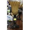 Image 1 : 24" SHOW HOME LAMP BLACK&STONE WITH GLASS SHADE
