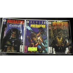 SET OF THREE #1 PREDATOR COMIC BOOKS