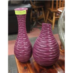 PAIR OF PURPLE SHOW HOME VASES