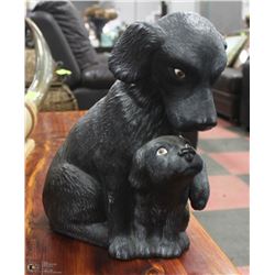 MOM & BABY DOG STATUE