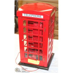 VINTAGE TELEPHONE BOOTH WITH PHONE INSIDE