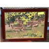 Image 1 : VINTAGE NEEDLEPOINT IN FRAME DEER 16" X 21"