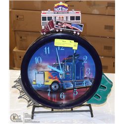 SEMI TRUCK CLOCK WITH NOISE AND MOVING SEMI