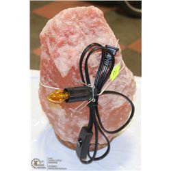 XL ROCK SALT LAMP WITH CORD & LIGHT NEW.