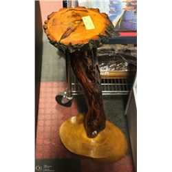 32" NATURAL WOOD STAND FOR PLANT OR ASHTRAY