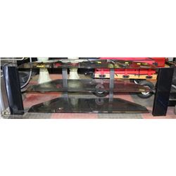 GLASS TV STAND FOR LARGE FLAT SCREEN TV